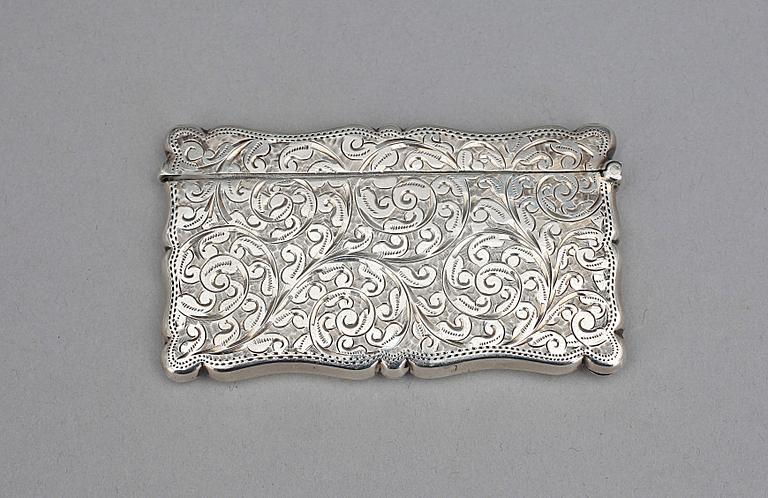 VISITKORTSETUI, silver, Birmingham, 1901. Vikt: 55 gram.