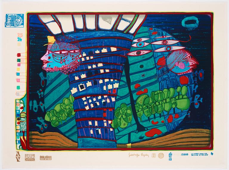 Friedensreich Hundertwasser, "Look at it on a rainy day (The Regentag portfolio)".