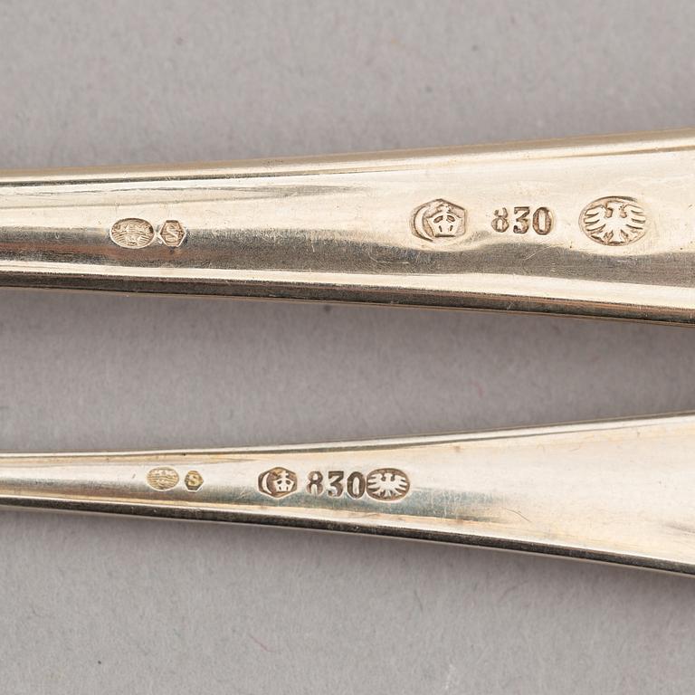 A German silver cutlery service, with Swedish import marks, (148 pieces).