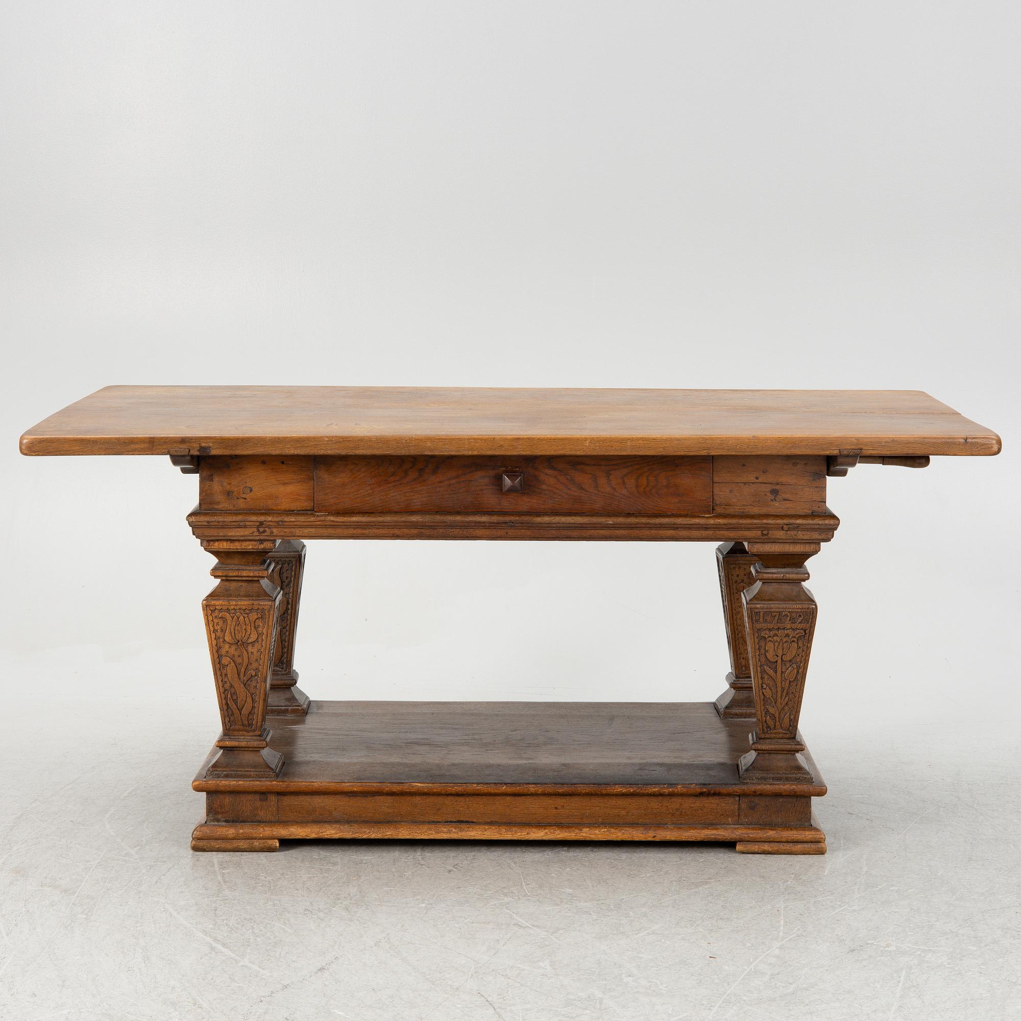 A Swedish provincial table, dated 1792.