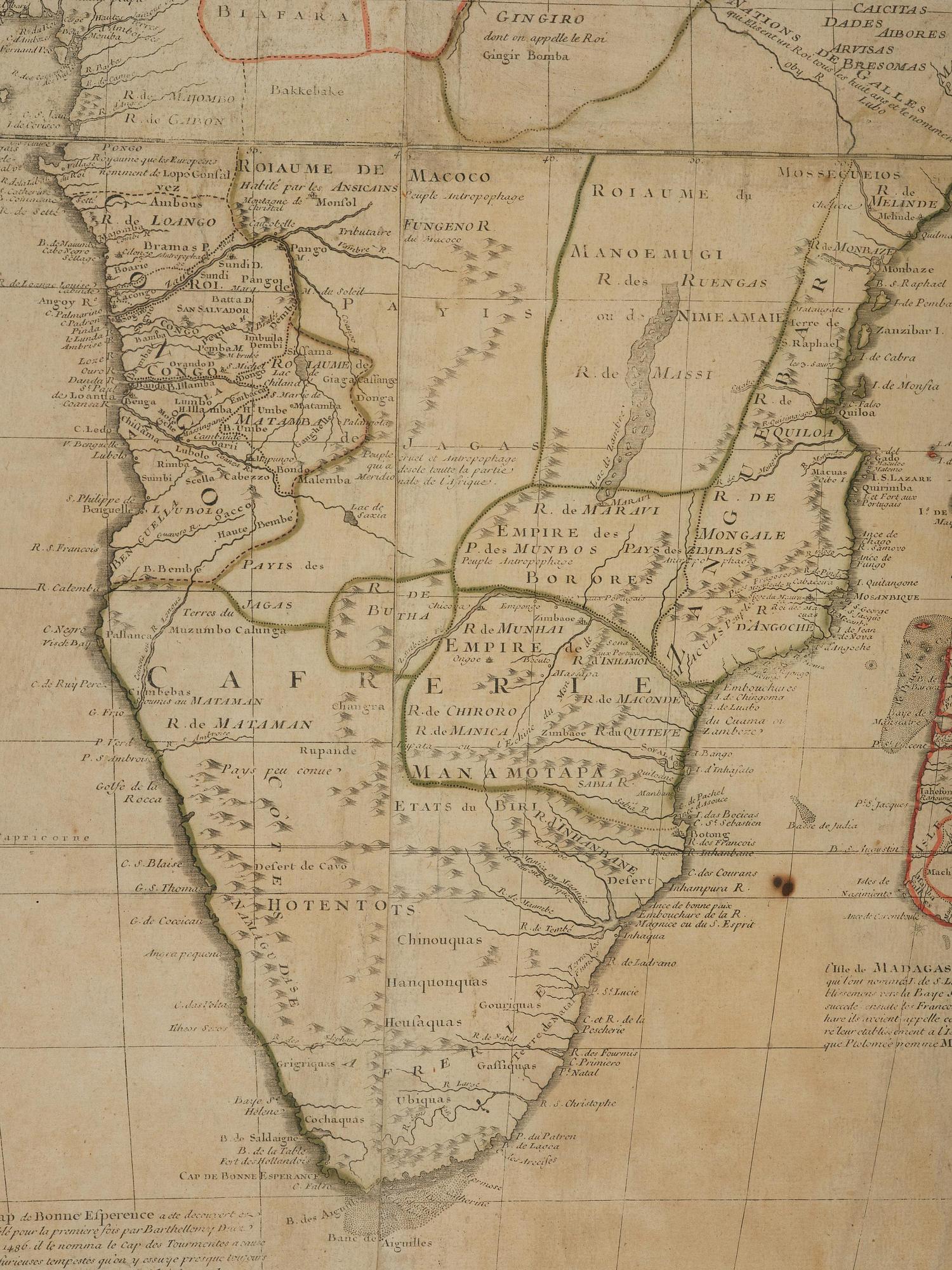 Nolin's map of Africa, "L'Afrique dressee sur les relations", 1740.