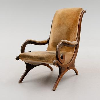 FÅTÖLJ, empirestil, 1800-talets andra hälft.