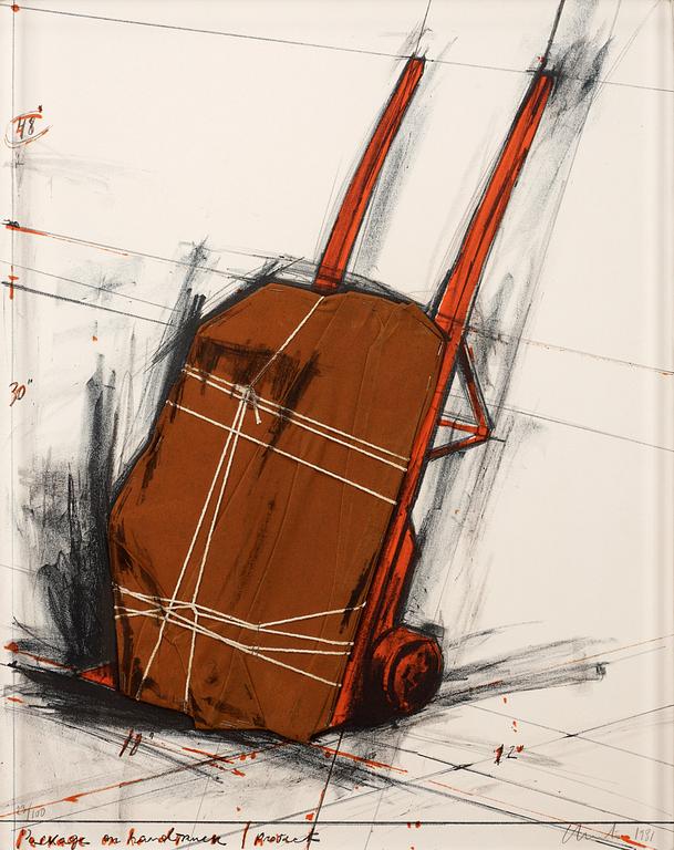 Christo & Jeanne-Claude, "Package on hand truck, project".