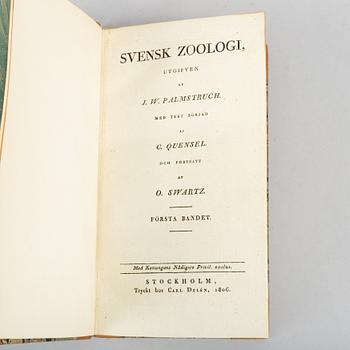 Med 72 handkolorerade zoologiska planscher, (2 vol.).