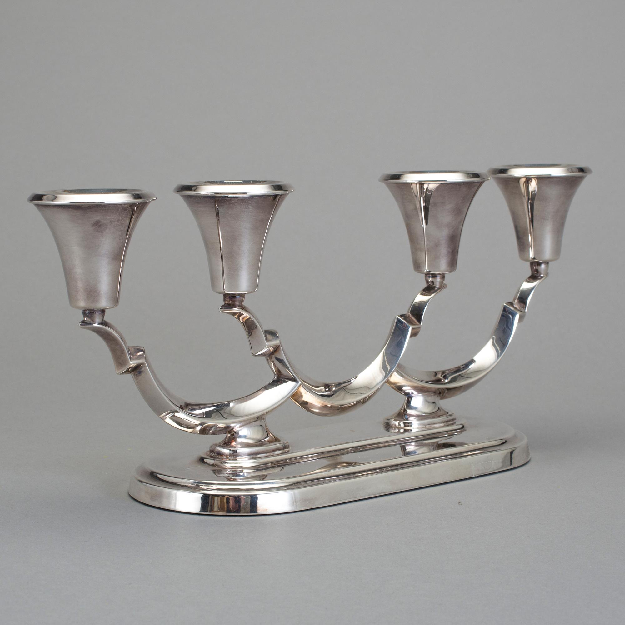 KANDELABER, silver, David Andersen, Norge, 1900-talets andra hälft.