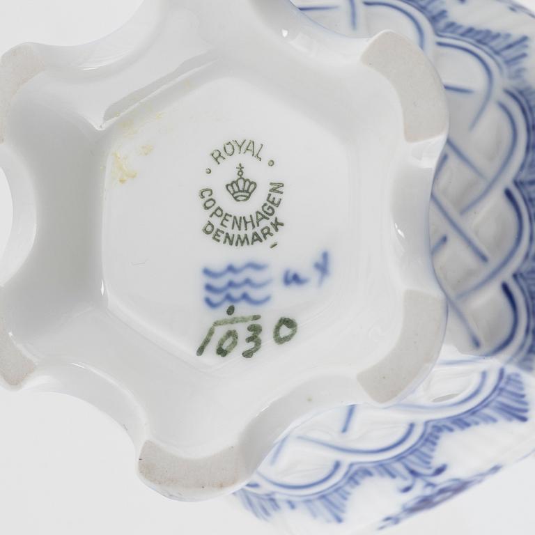 A 96-piece porcelain dinner service, 'Musselmalet', mostly full lace, Royal Copenhagen, Denmark.