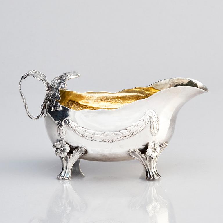 A Swedish Rococo parcel-gilt cream-jug, mark of Lars Boye, Stockholm (active 1762-1784 (1795)).