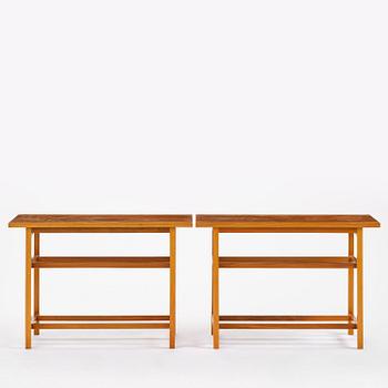 Josef Frank, a pair of side tables, model B 2184, Firma Svenskt Tenn, Sweden, mid-20th century.