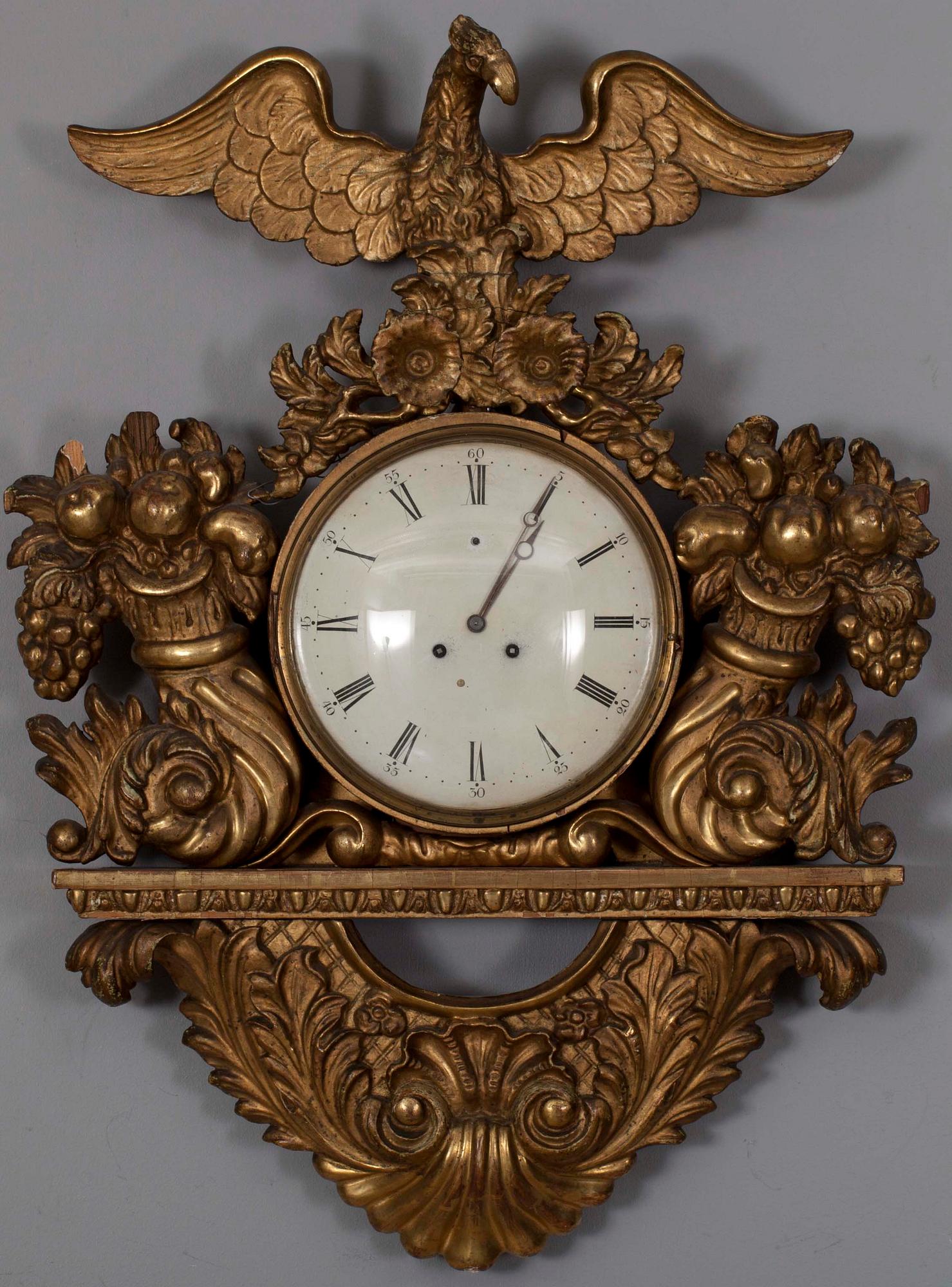 VÄGGPENDYL, senempire, 1800-talets mitt.