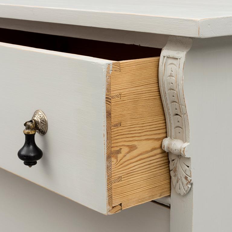 A late 19th century painted chest of drawers.