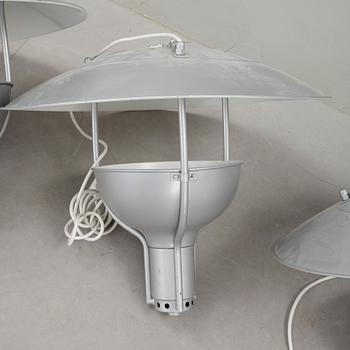 TAKLAMPOR, 6st, modell 703, Sven Markelius, formgiven 1930-tal. Höjd 110cm.