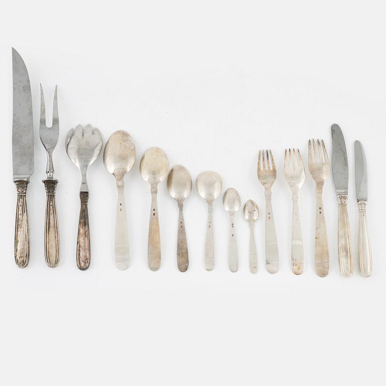 An 68-piece Danish silver cutlery, mostly W&SS Horsens, 20th Century.