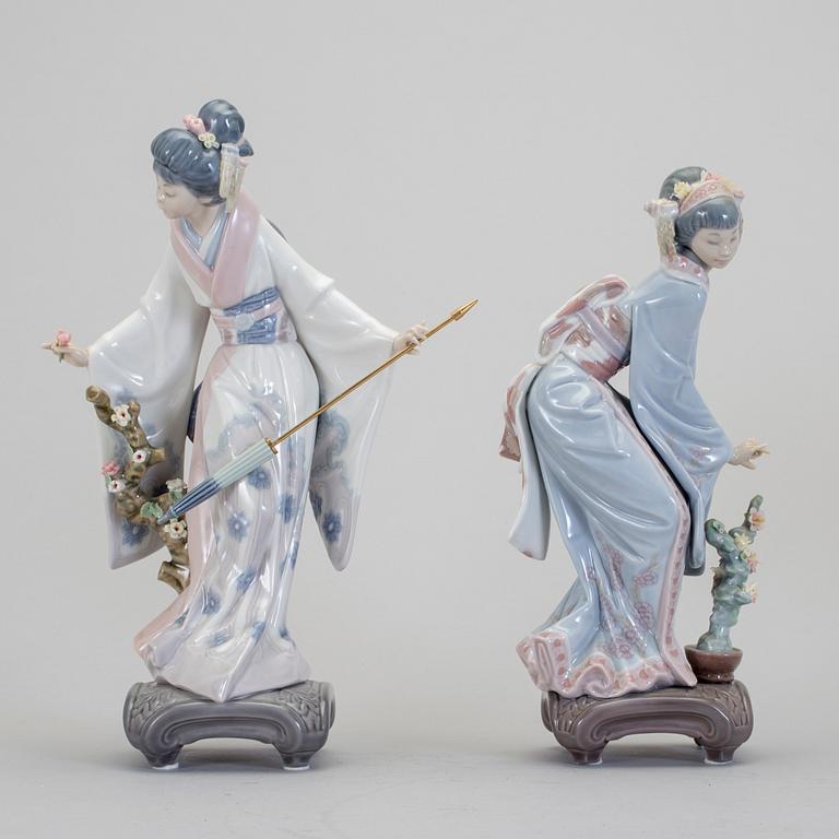 FIGURINER, 2 stycken, porslin, Lladro, Spanien, 1900-tal.