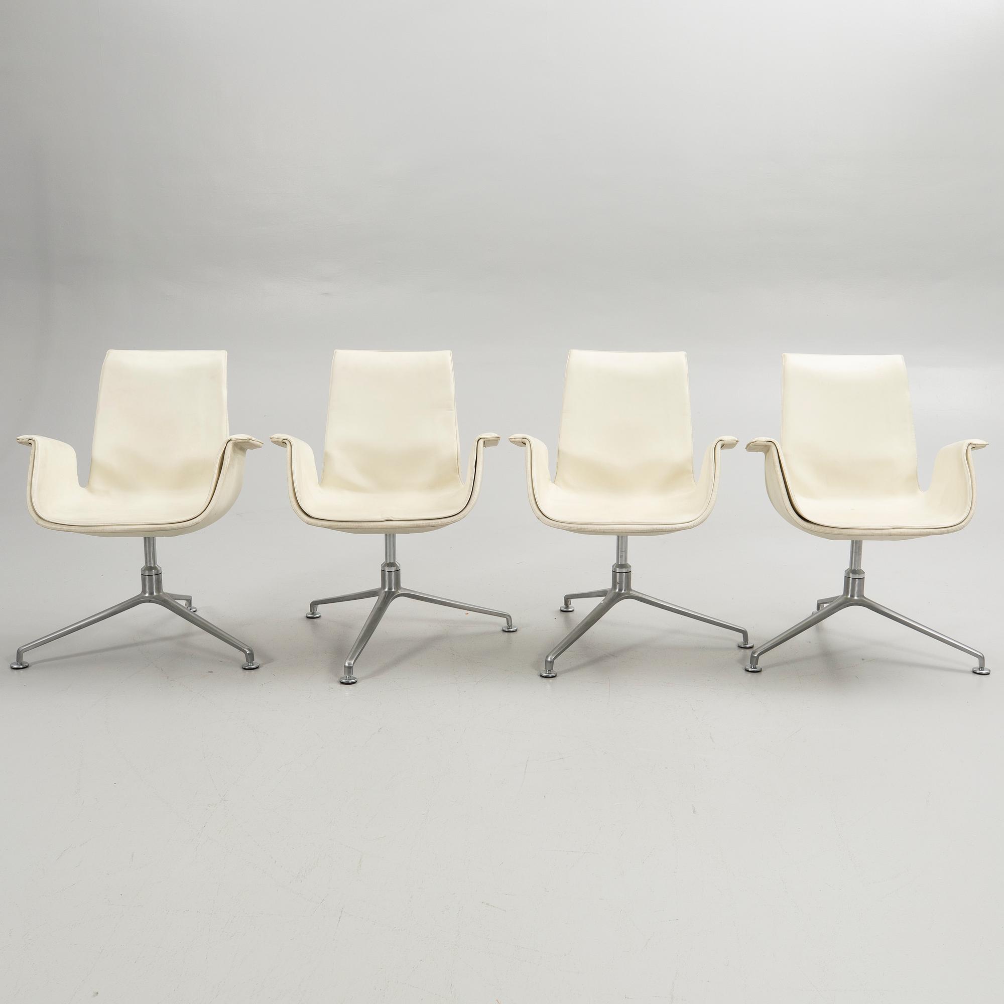 Preben Fabricius & Jørgen Kastholm, Stolar, 4 st, ”Tulip 6727”, Walter Knoll, 1900-tal.