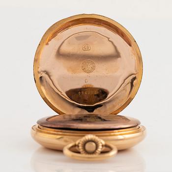 Pocket watch, Zenith, 18K gold, hunter, 52 mm.