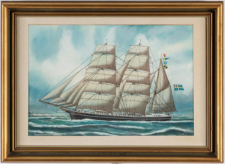 GUSTAF FREDRIKSSON, watercolour, signed.