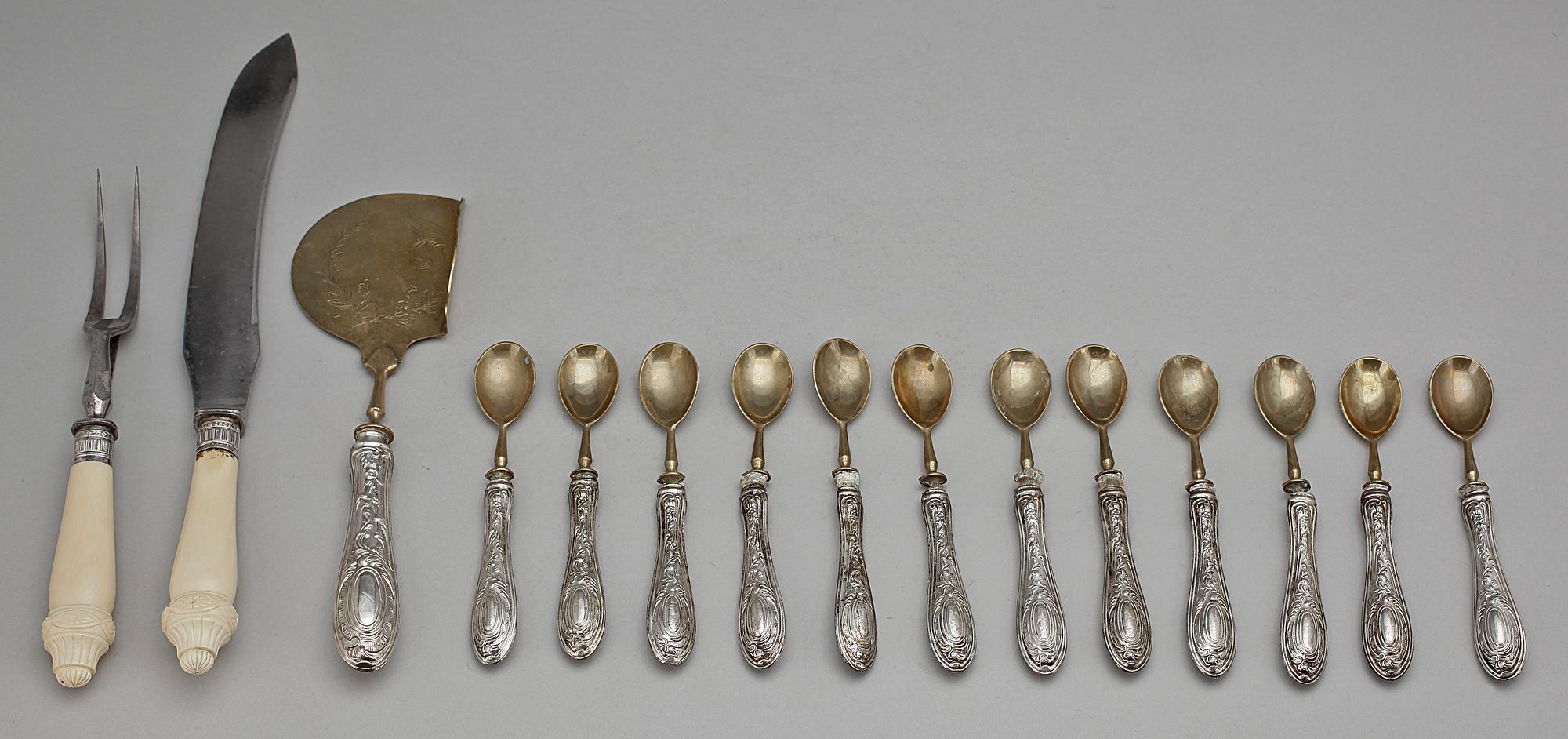 PARTI BESTICK, 15 delar, silver, bla John Round & Son, Sheffield, Storbritannien, 1893.