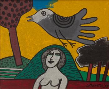 Beverloo Corneille, Woman and Bird.