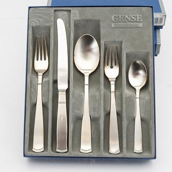 A Sweish 20th century set of 30 pcs of sivler cutlery "Rosenholm" mark of Gense Eskilstuna 1999 total weight 1620 grams.
