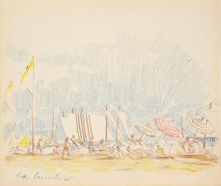 Lotte Laserstein, Beach scene, probably from Forte dei Marmi, Italy.