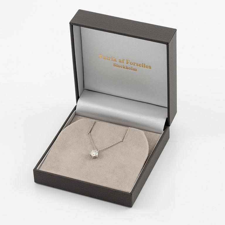 Necklace, Patrik af Forselles, 18K white gold with a brilliant-cut diamond 1.01 ct accompanied by GIA certificate.