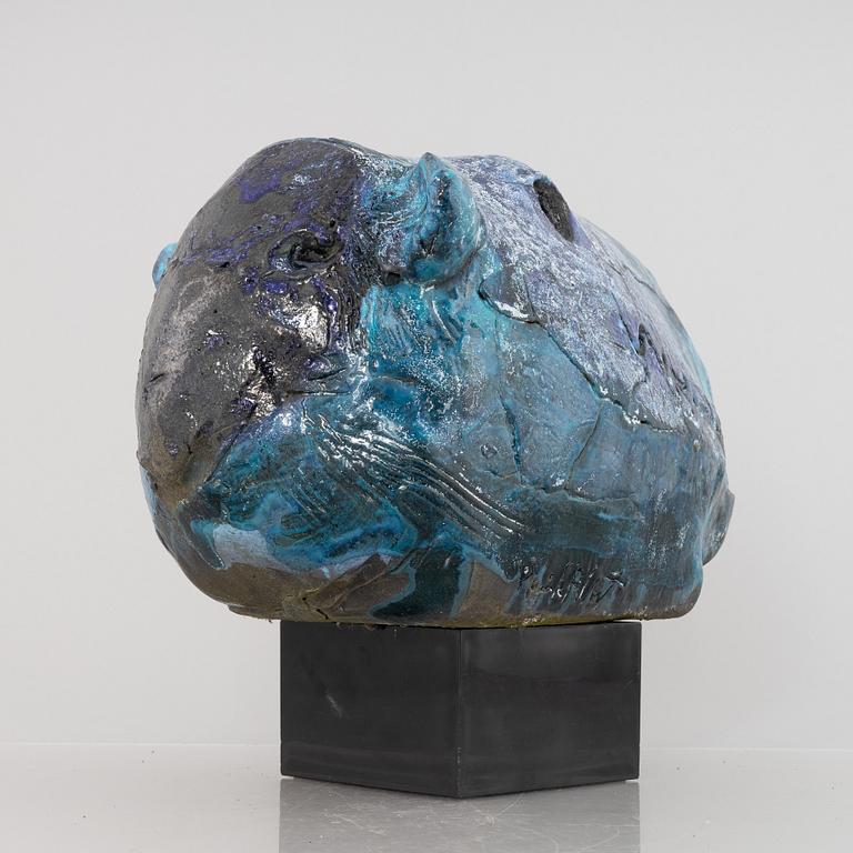 Henrik Allert, a stoneware sculpture of an animal's head, signed.