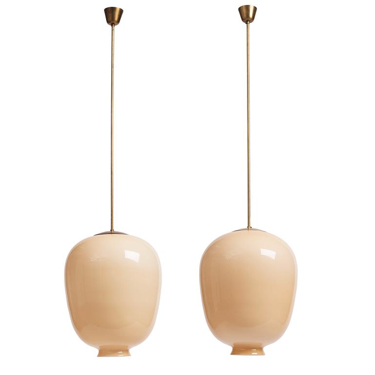 Harald Notini, a pair of ceiling lamps model "11474", Arvid Böhlmarks Lampfabrik, Stockholm 1940s.