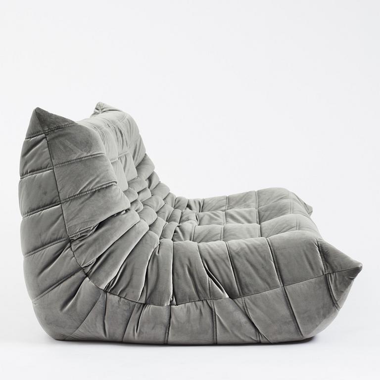 Michel Ducaroy, a 'Togo' sofa, easy chair and stool Ligne Roset, 21st century.