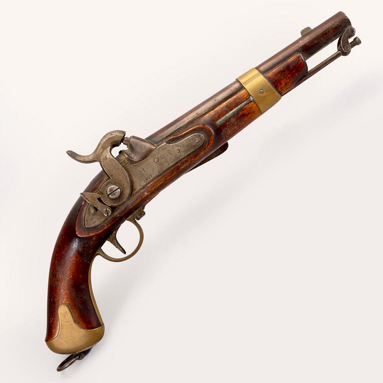 A Swedish percussion pistol, for the Armed Forces, 1854 Navy pattern.