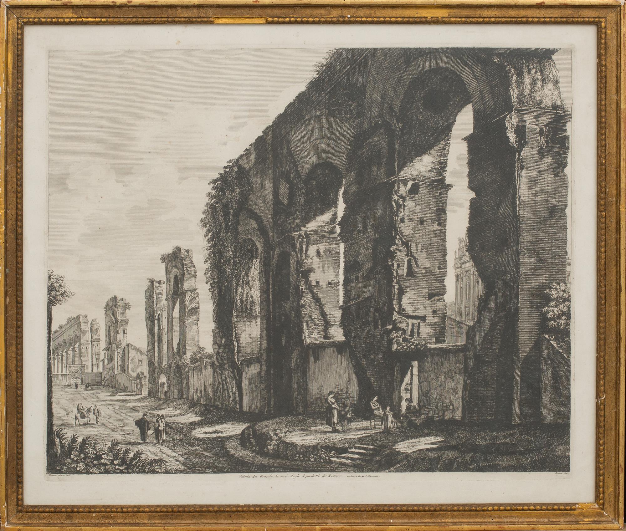 LUIGI ROSSINI, copper engraving. Signed and dated 1823 in the plate.