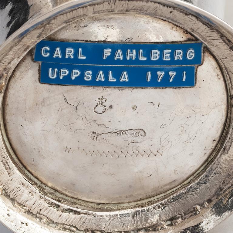 Carl Fahlberg, bägare, delvis förgyllt silver,  Uppsala 1771. Rokoko.