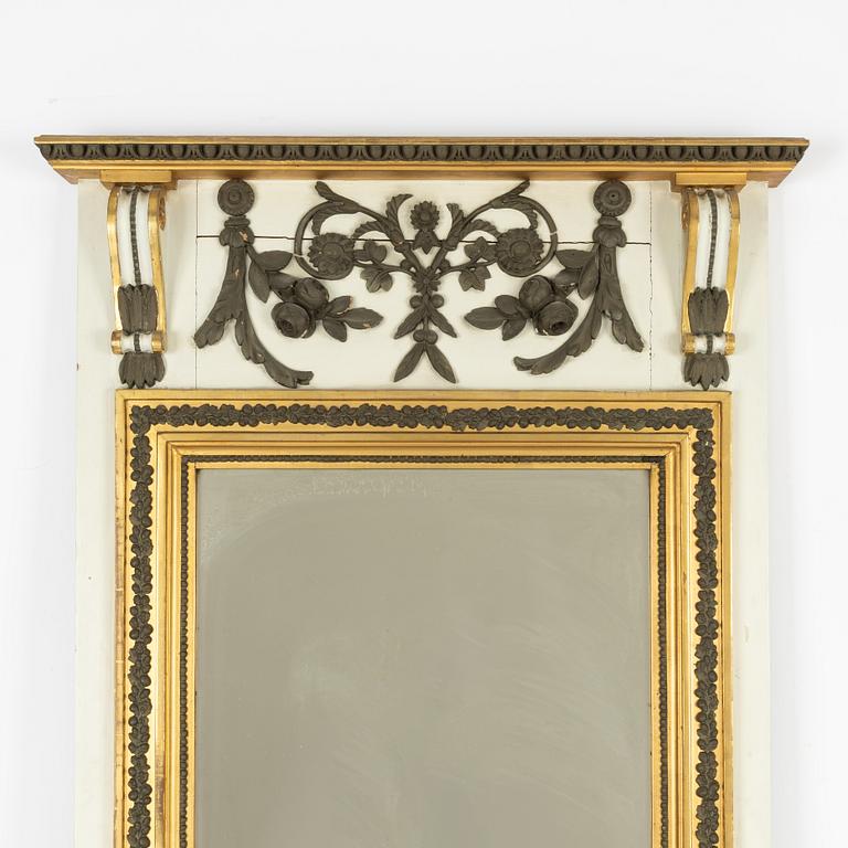 Mirror/wall panel, late Gustavian, circa 1800.