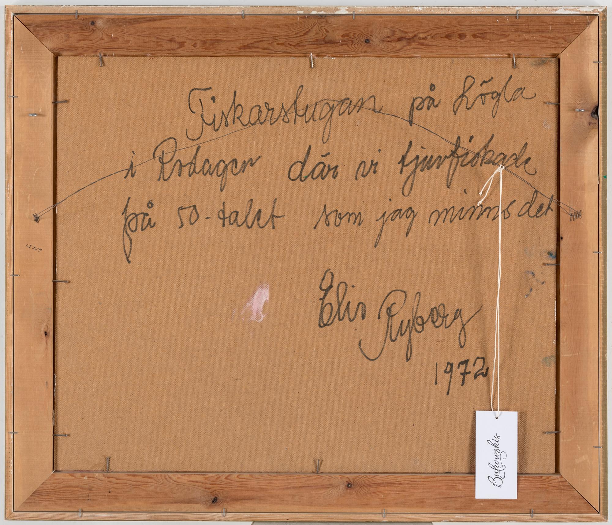 ELIS RYDBERG, oil on panel, signed.