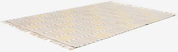 Barbro Nilsson, a 'Falurutan gul S' carpet, flat weave, c. 280 x 188 cm, signed AB MMF BN.