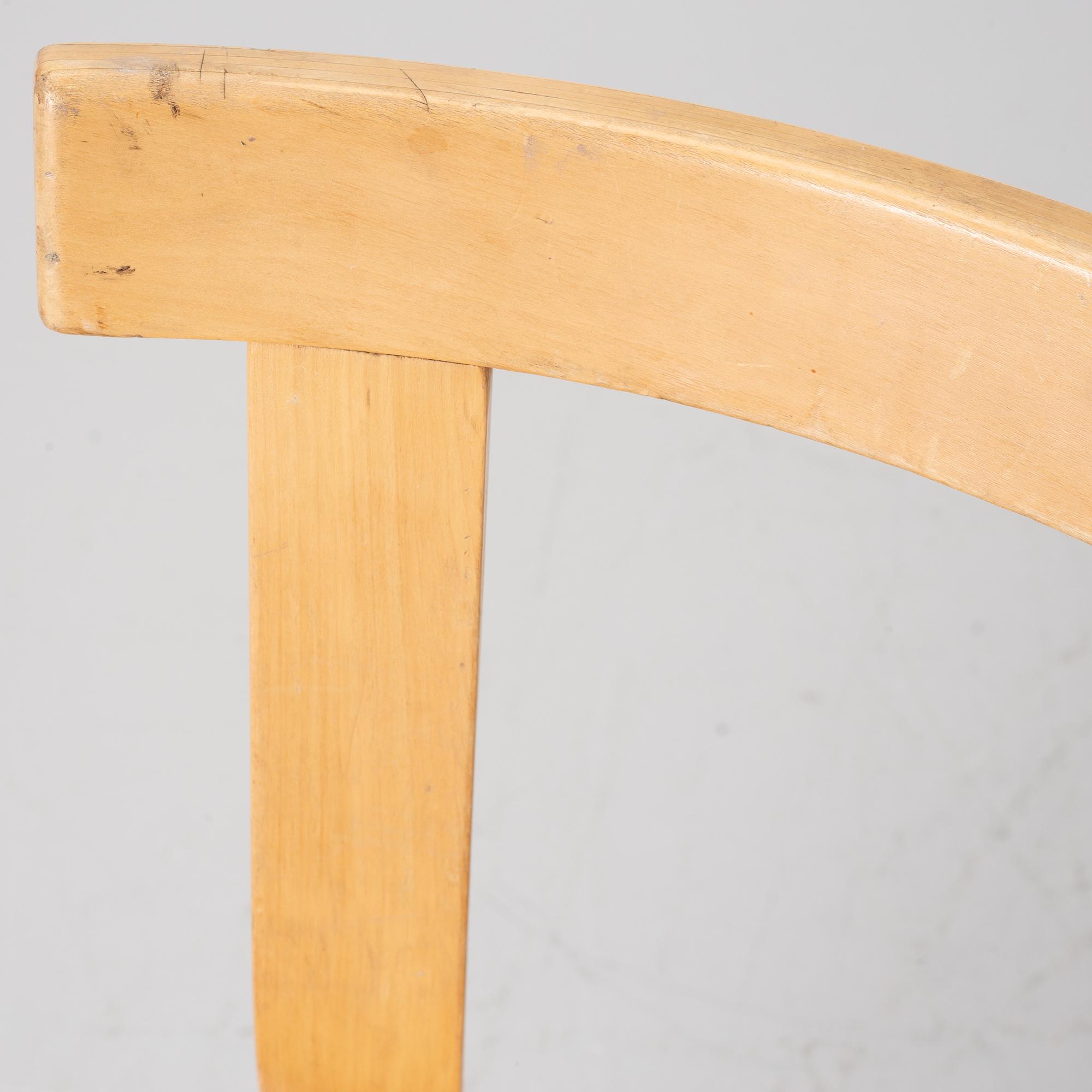 Alvar Aalto, Four model 68 chairs, Artek, Finland.