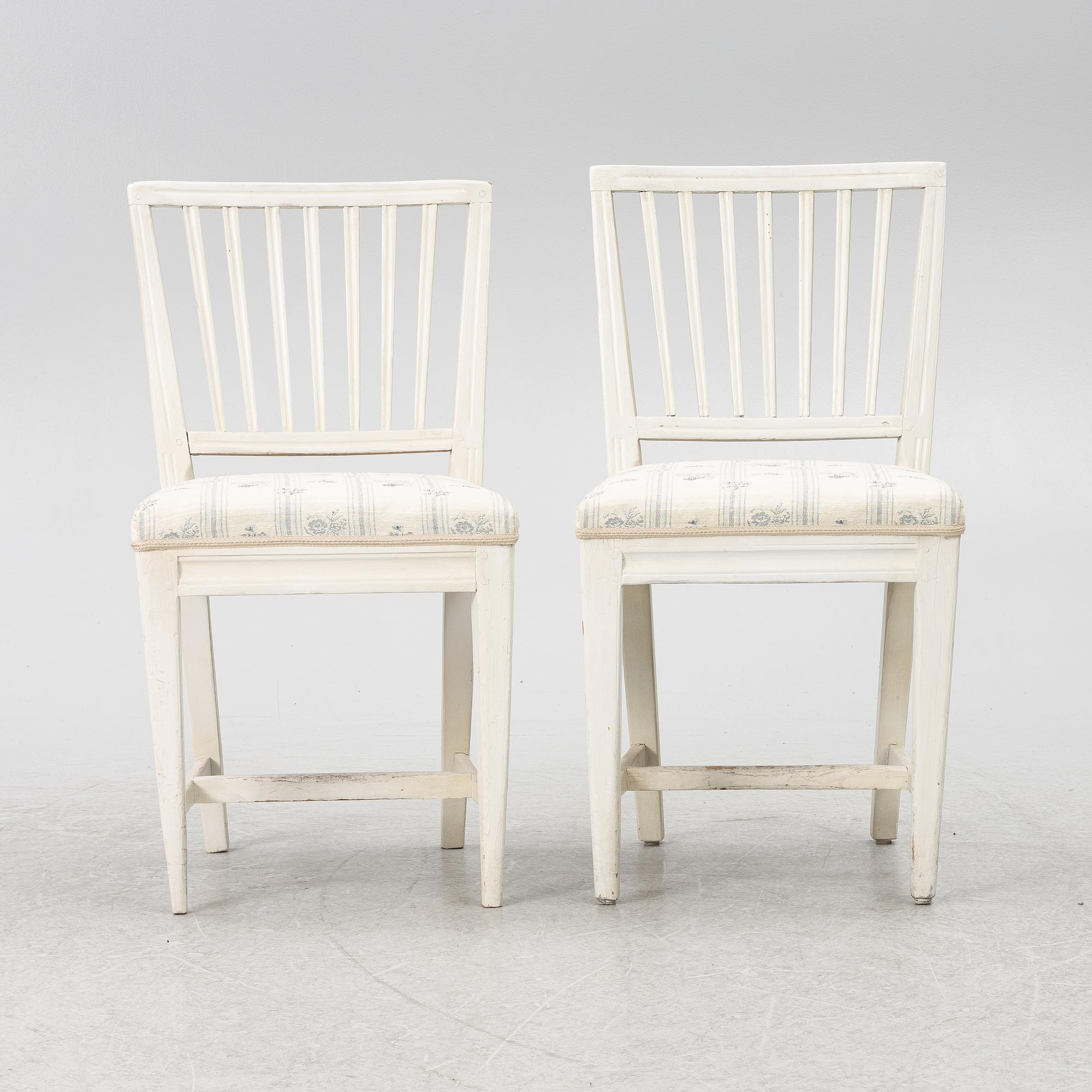 Stolar, 6 st, 1800-tal, Sengustavianska provinsarbeten.