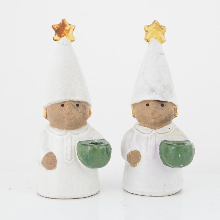 A Lisa Larson seven pieces, stoneware Gustavsberg, Sweden.