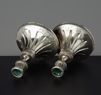 LJUSSTAKAR, ett par, gustavianska, 1700-talets slut.