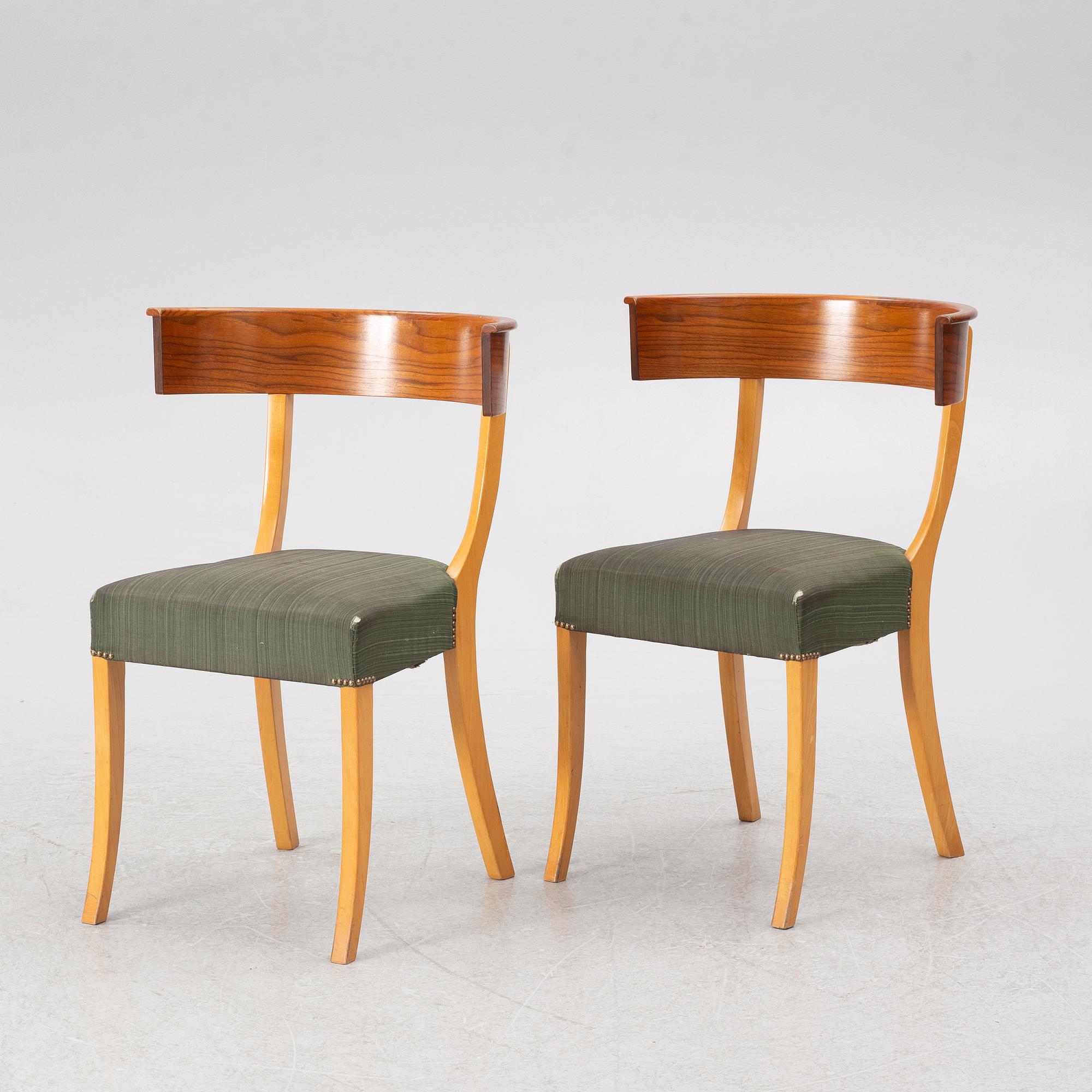 Josef Frank, stolar, ett par, modell B 300, Firma Svenskt Tenn, formgiven 1925.