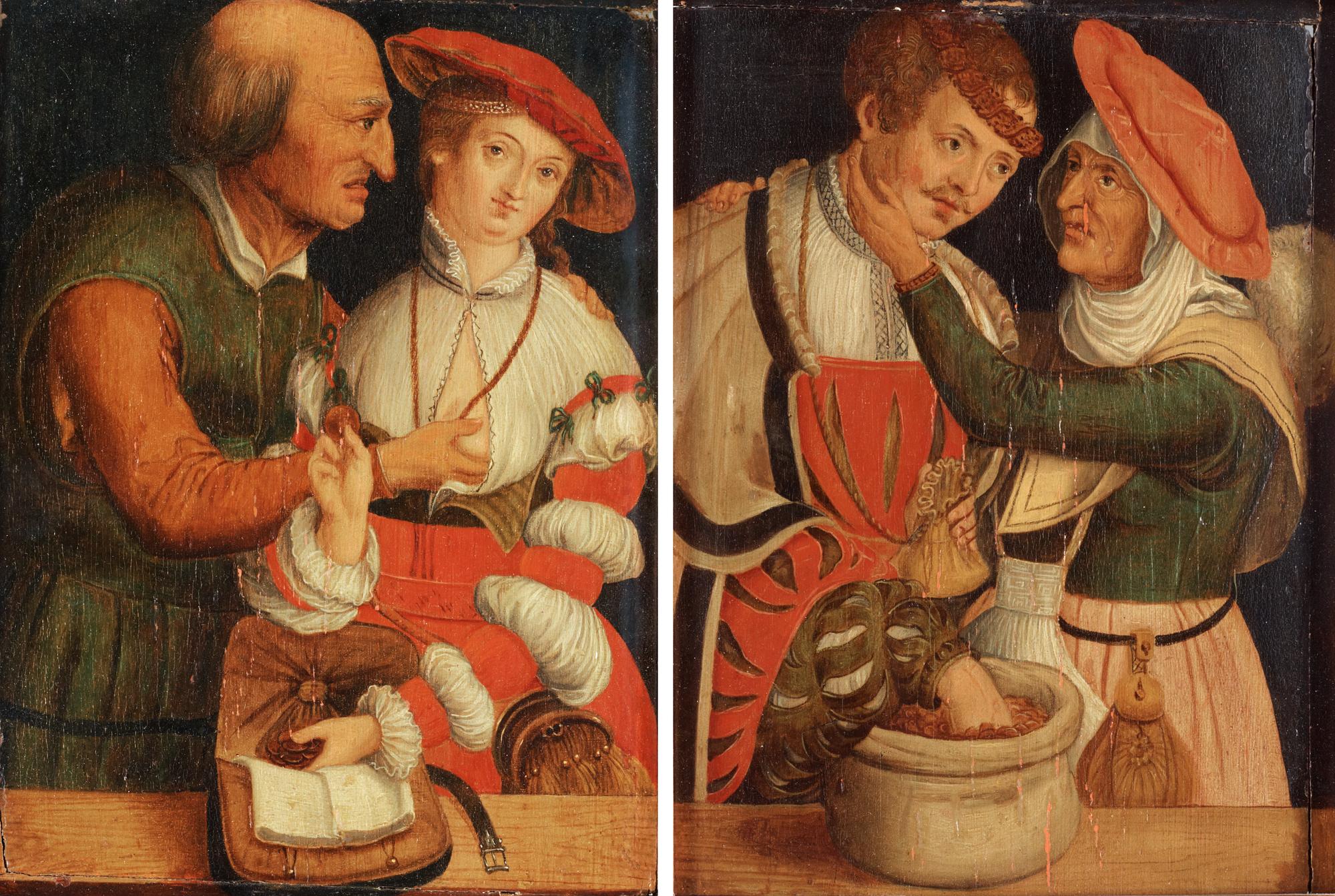 Lucas Cranach d.ä. Follower of, The ill-matched couple.