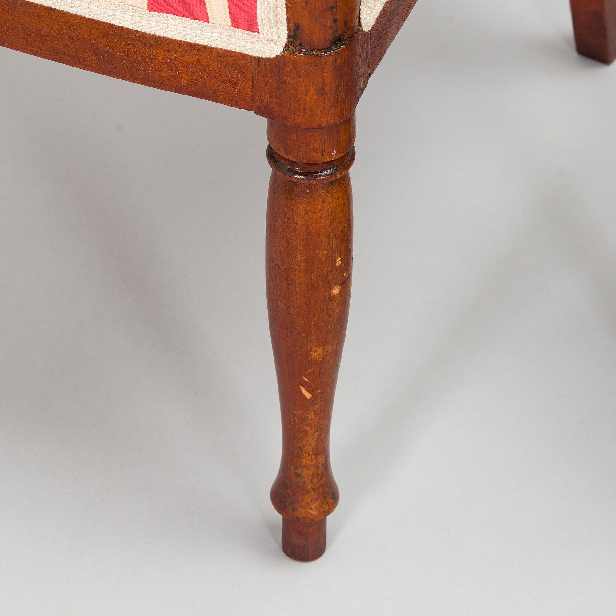 Four Empire Style open armchairs, Russia 1800-1810.