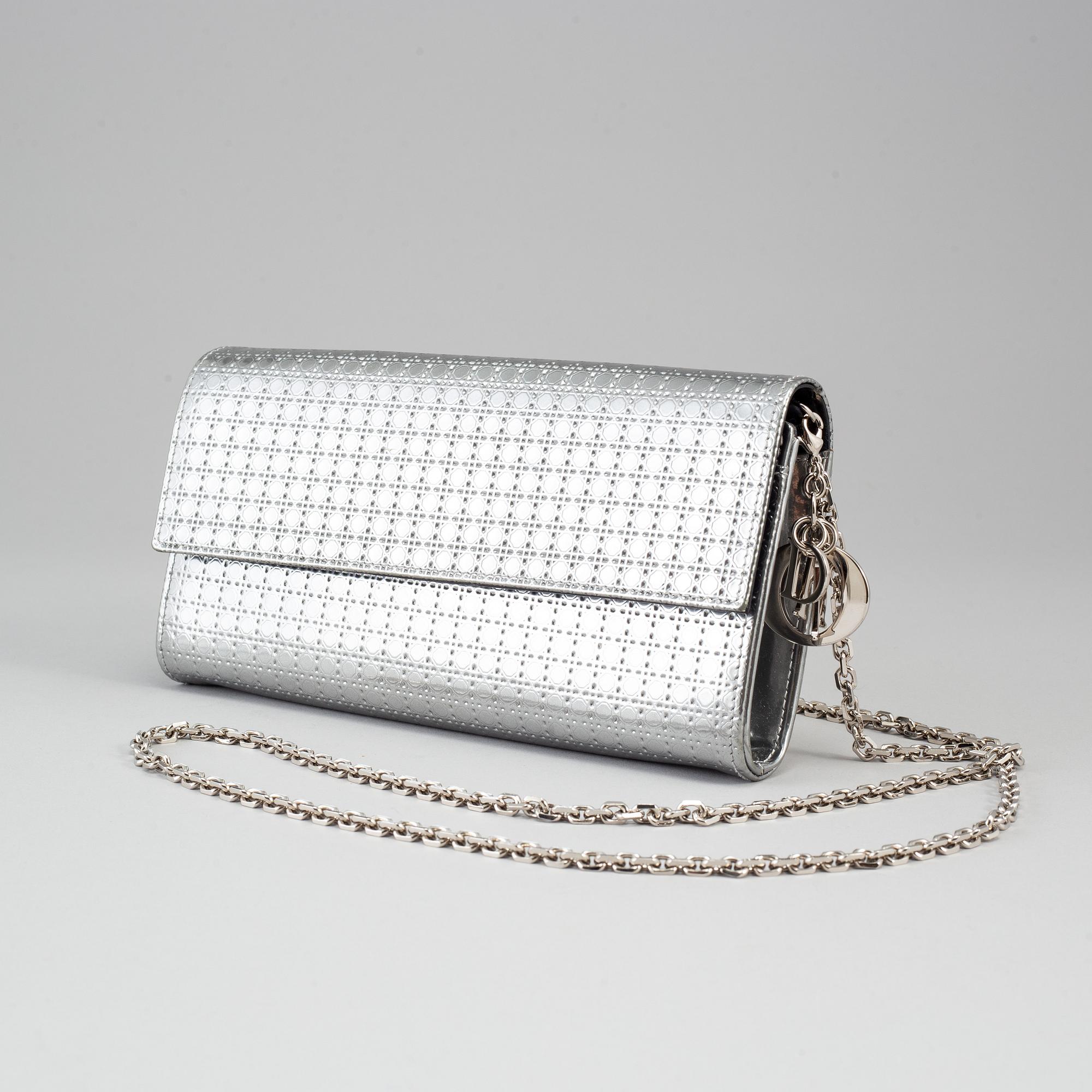 Christian Dior Metalic Silver Calfskin Leather J'ADIOR