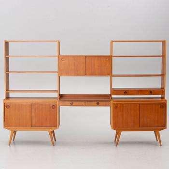 Bookshelves, a pair, mid-20th century.