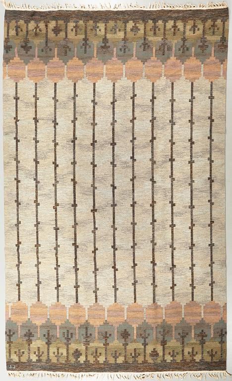 A flat weave by Judith Johansson, signed JJ, second half of the 20th century, 326 x 248 cm.