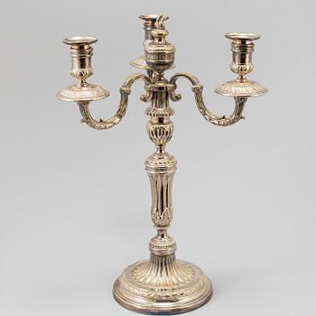 KANDELABER, nysilver, gustaviansk stil, 1900-talets första hälft.