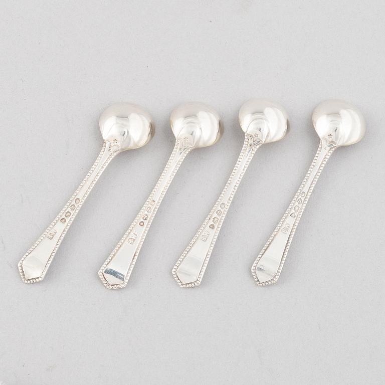 Four English Silver Salt Cellars, mark of William Evans, London 1883.