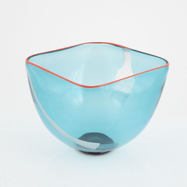 Paul Hoff, a glass bowl, Kosta, signed.