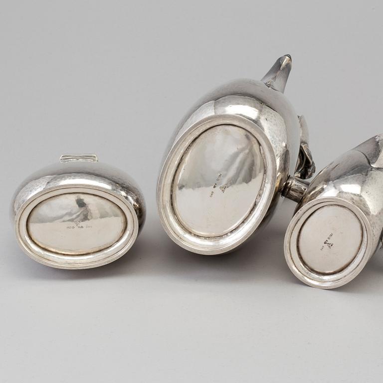 GAB, a three-piece silcer coffee service from Stockholm, 1918.