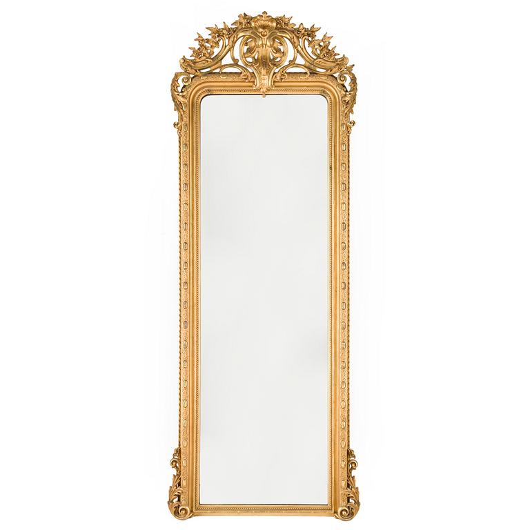 SPEGEL samt KONSOLBORD, nyrokoko, 1800-andra hälft.