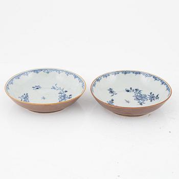 Nine porcelain pieces, China, Qing dynasty, 18th-19th century.